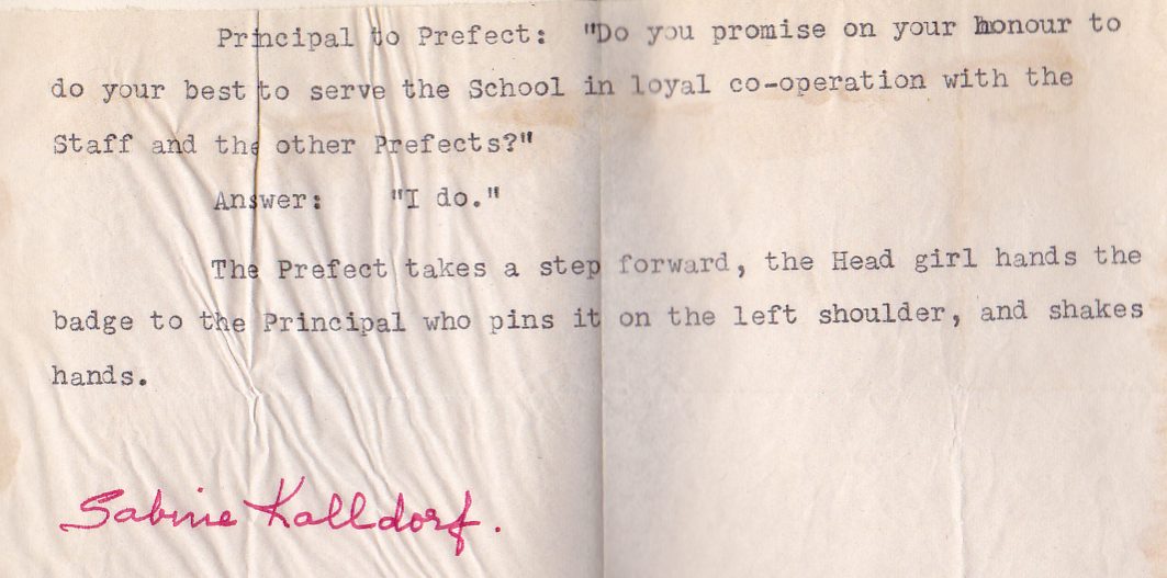 prefects' oath (photo: Sabine Calkins)